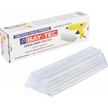 Bay-Tec MK0442 Şeffaf İnce 7.3 x 300 mm 1 kg Mum Silikon Çubuk