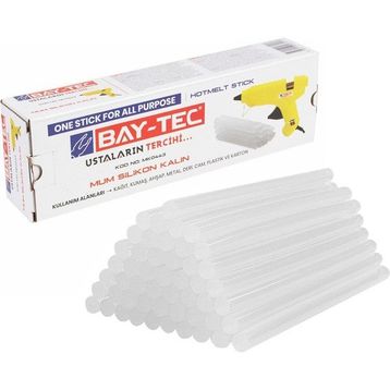 Bay-Tec MK0443 Şeffaf Kalın 11.3 x 300 mm 1 kg Mum Silikon Çubuk