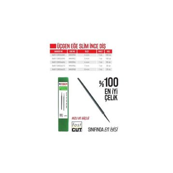 Bay-Tec MK0906 7 mm Üçgen Slim İnce Diş Eğe