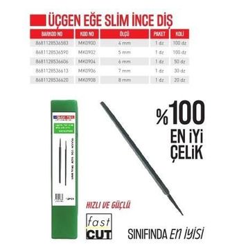 Bay-Tec MK0906 7 mm Üçgen Slim İnce Diş Eğe