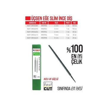 Bay-Tec MK0906 7 mm Üçgen Slim İnce Diş Eğe