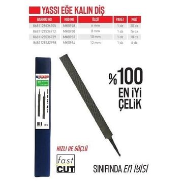 Bay-Tec MK0930 8 mm Kalın Diş Yassı Eğe