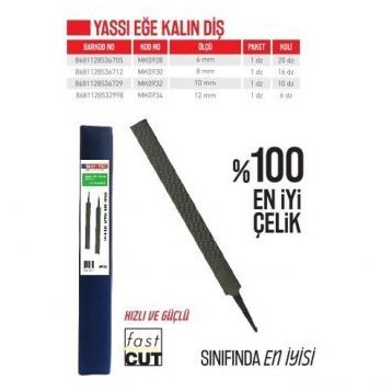 Bay-Tec MK0930 8 mm Kalın Diş Yassı Eğe