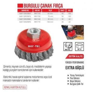Bay-Tec MK1160 85 mm Burgulu Çanak Fırça