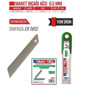 Bay-Tec MK1560 0.5x18 mm 100 Adet Maket Bıçağı Ağzı