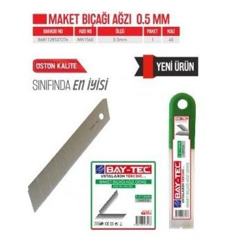Bay-Tec MK1560 0.5x18 mm 100 Adet Maket Bıçağı Ağzı