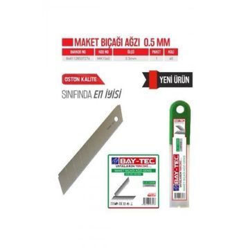 Bay-Tec MK1560 0.5x18 mm 100 Adet Maket Bıçağı Ağzı