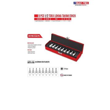 Bay-Tec MK2740 1/2 Torx Lokma Takımı