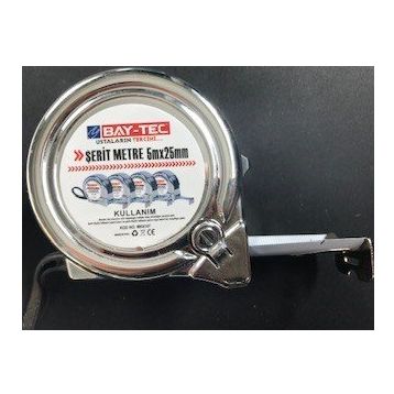 Bay-Tec Mk4147 5 mt 25 mm Krom Şerit Metre