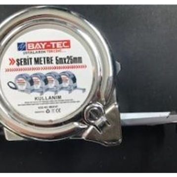 Bay-Tec Mk4147 5 mt 25 mm Krom Şerit Metre