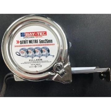 Bay-Tec Mk4147 5 mt 25 mm Krom Şerit Metre