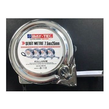 Bay-Tec Mk4148 7.5 mt 25 mm Krom Şerit Metre