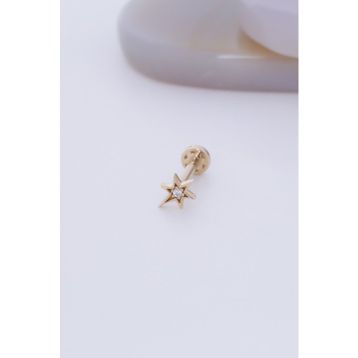Bayar Gold 14 Ayar Altın Taşlı Yıldız Tragus