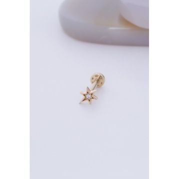 Bayar Gold 14 Ayar Altın Taşlı Yıldız Tragus