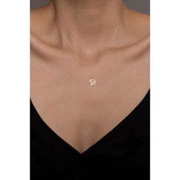 Bayar Gold 14 Ayar Çınar Yaprağı Altın Kolye