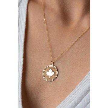 Bayar Gold 14 Ayar Çınar Yaprağı Altın Kolye