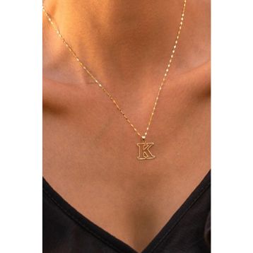 Bayar Gold 14 Ayar Soft K Harf Altın Kolye