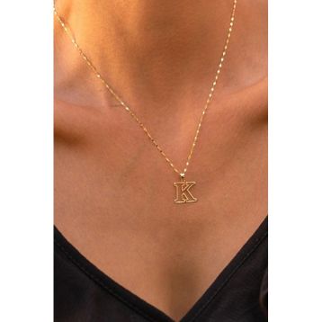 Bayar Gold 14 Ayar Soft K Harf Altın Kolye