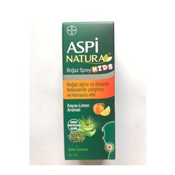 Bayer 20 ml Kayısı & Limon Aspinatura Kids Boğaz Spreyi