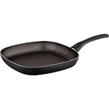 Bayev Ragnar Grill Siyah 26 cm Yanmaz Yapışmaz Granit Izgara Tavası