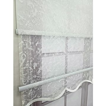Bbb MT3048 Çift Mekanizmalı Bulut Desenli 130x260 cm Tül Stor Perde