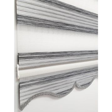 BBB MZ297 Geniş Pliseli Renk Geçişli Gri Zebra Stor Perde