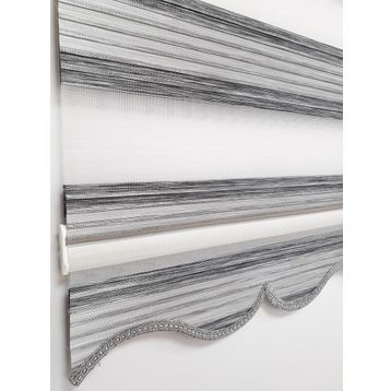 BBB MZ297 Geniş Pliseli Renk Geçişli Gri Zebra Stor Perde