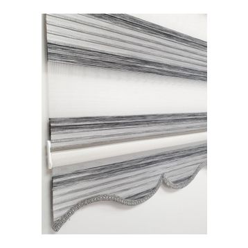 BBB MZ297 Geniş Pliseli Renk Geçişli Gri Zebra Stor Perde