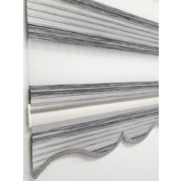 BBB MZ297 Geniş Pliseli Renk Geçişli Gri Zebra Stor Perde