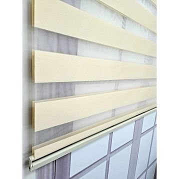 BBB MZ484 Mikro Pliseli Zebra Krem 200x200 cm Stor Perde