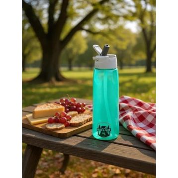 Bear & Dear MT0005 Tritan 750 ml Oynar Tutacaklı Pastel Yeşil Şeffaf Plastik Matara