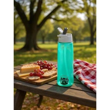 Bear & Dear MT0005 Tritan 750 ml Oynar Tutacaklı Pastel Yeşil Şeffaf Plastik Matara
