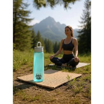 Bear Deer 750 ml MT0005 Pipetli Tritan Oynar Tutacaklı Pastel Turkuaz Şeffaf Plastik Matara
