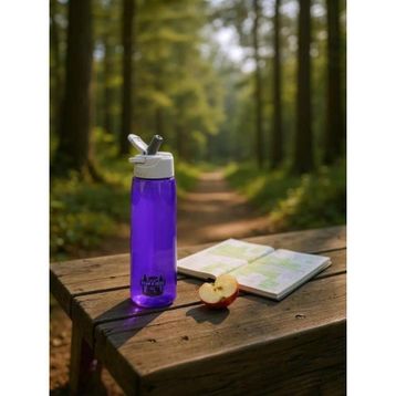 Bear&Deer MT0005 Tritan Oynar Tutacaklı Pastel Mor Şeffaf Plastik Matara 750 ml Plastik Matara