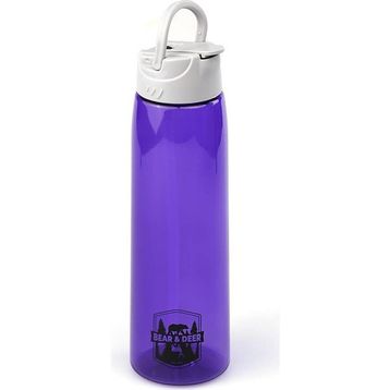 Bear&Deer MT0005 Tritan Oynar Tutacaklı Pastel Mor Şeffaf Plastik Matara 750 ml Plastik Matara