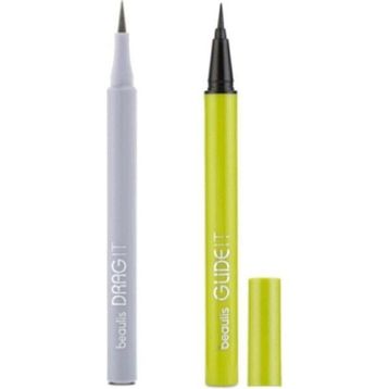 Beaulis Drag It Inkpen Keçe Uçlu Eyeliner + Glide It Fırça Uçlu 100 Black Eyeliner