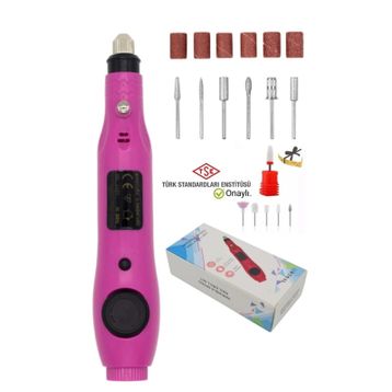 Beauty Box Tırnak Törpü Makinesi All-In Nasır Temizleyici Manikür Pedikür Protez Tırnak Pembe Kalıcı Oje Çıkarıcı