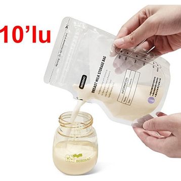 Bebebao 200 ml 10 Adet Anne Sütü Saklama Poşeti