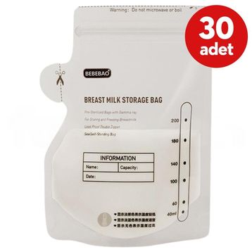 Bebebao 200 ml 30 Adet Anne Sütü Saklama Poşeti