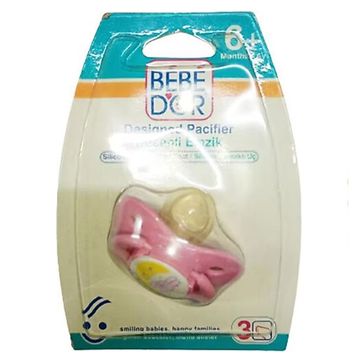 Bebedor 6+ Ay Desenli Pembe Ortası Tavşan Ay Desen Silikon Damaklı Uçlu Emzik