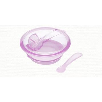 Bebedor 8557 Pembe Vakumlu Tabak ve Kaşık Seti