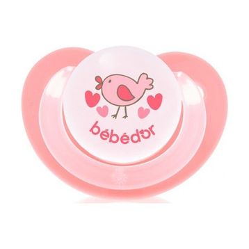 Bebedor B-142 Pembe Retro Yassı Uç Silikon Emzik 6-18 Ay Emzik
