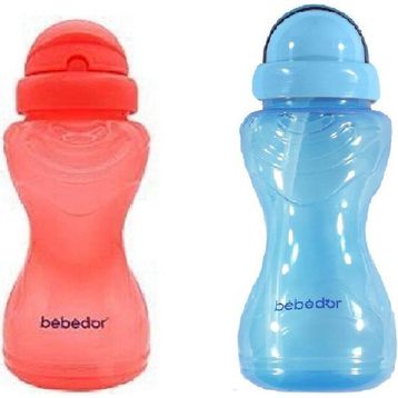 Bebedor Sportif 2'li Paket Mavi ve Fuşya 330 ml Pipetli Bardak