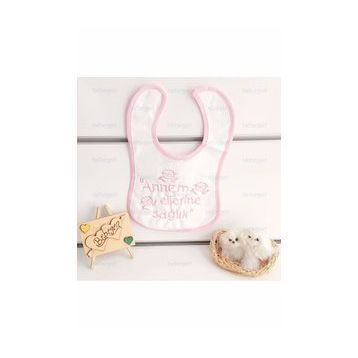 Bebegen Annem Ellerine Sağlık Su Geçirmez Pembe Bebek Önlük