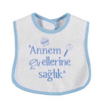 Bebegen Annem Ellerine Sağlık Yazılı Mavi Önlük