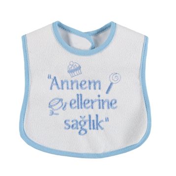 Bebegen Annem Ellerine Sağlık Yazılı Mavi Önlük