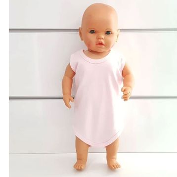 Bebegen Pembe Sade Alttan Çıtçıtlı Askılı Badi Bebek Zıbını