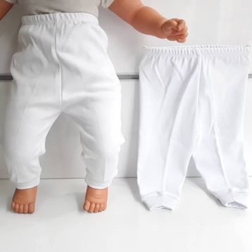 Bebegen Sade Beyaz Tek Alt Bebek Penye Pantolon