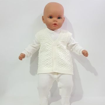 Bebegen Triko Krem Bebek Yelek