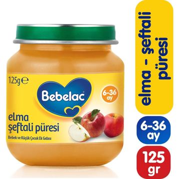 Bebelac Organik 125 gr 6+ Ay Şeftali Elma Püresi
